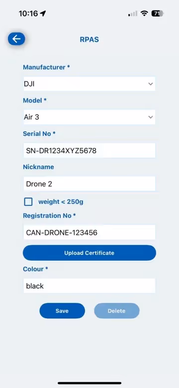 Add a Drone screenshot