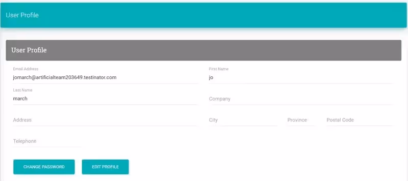 Edit Profile Information screenshot