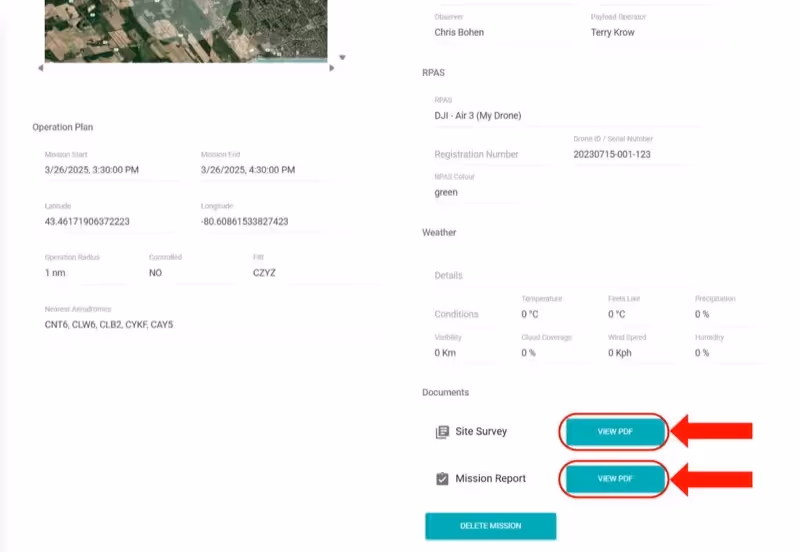 View Past Missions screenshot